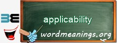 WordMeaning blackboard for applicability